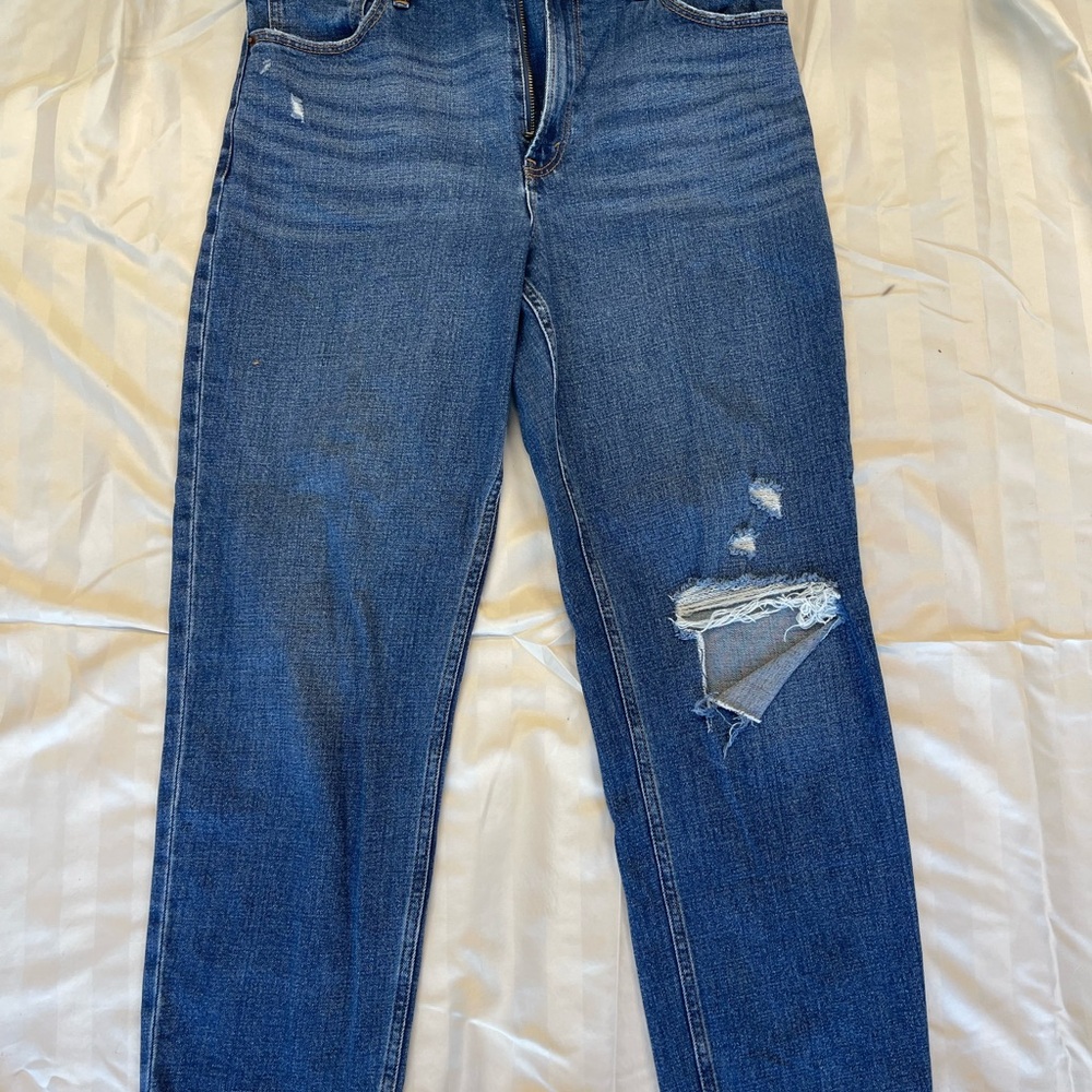 Abercrombie & Fitch Dark Blue Distressed Skinny Jeans